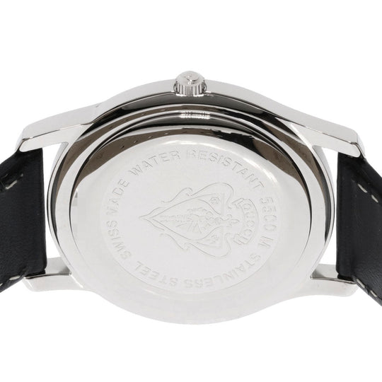 GUCCI Watches Quartz Stainless Steel, Leather black 5500M black dial mens Used Authentic