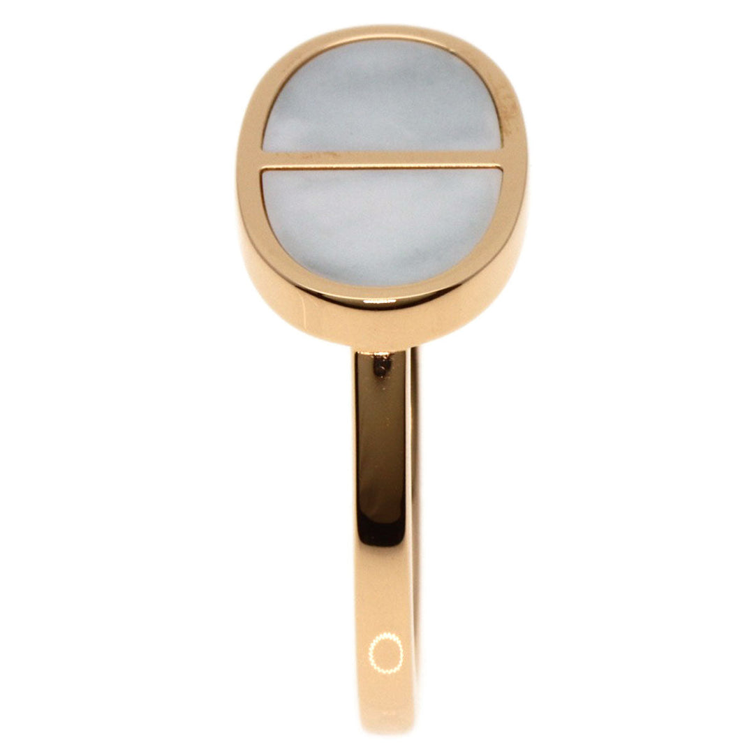 HERMES Ring 18K Pink Gold gold Chene Dunkle Verso #52 Women Used Authentic