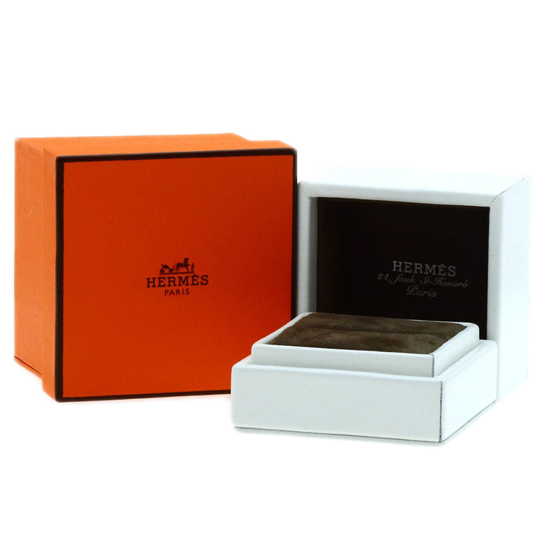 HERMES Ring 18K Pink Gold gold Chene Dunkle Verso #52 Women Used Authentic