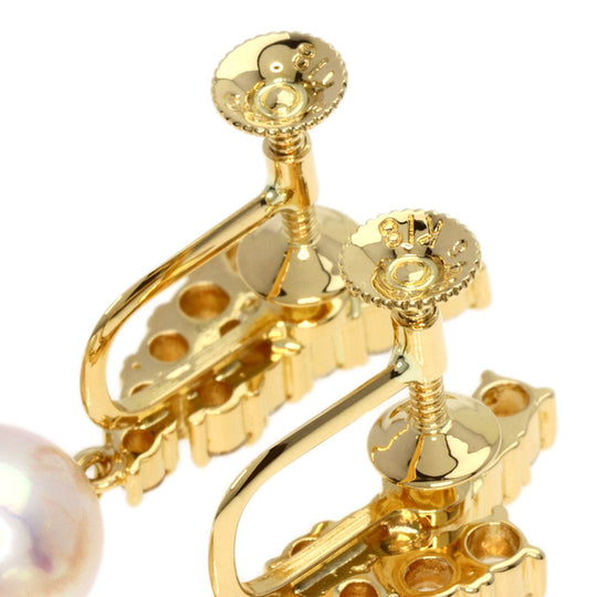 TASAKI Earring 18K Yellow Gold gold Akoya Pearl Diamond Women Used Authentic