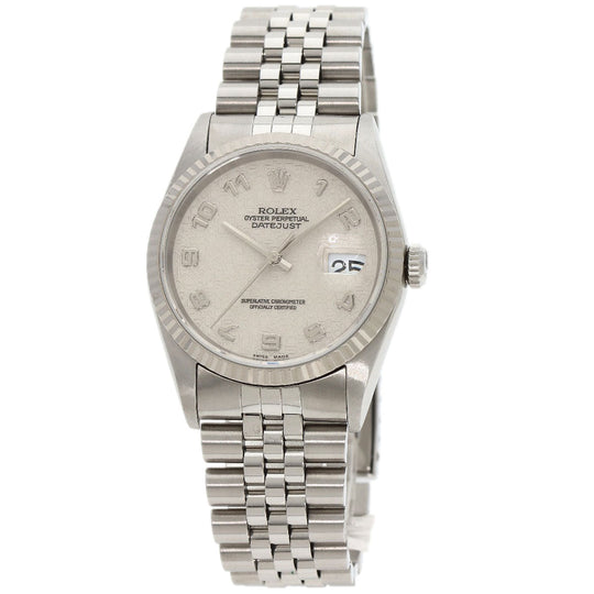 ROLEX Watches Mechanical Automatic 16234 Stainless Steel , Stainless Steel , K18WG Silver Datejust CP Arabia dial mens Used Authentic