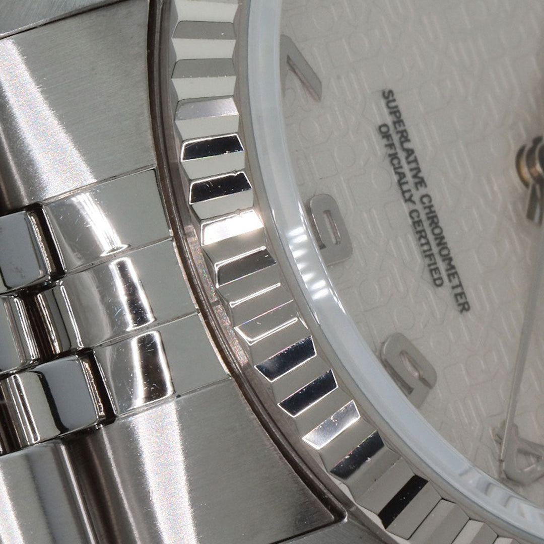 ROLEX Watches Mechanical Automatic 16234 Stainless Steel , Stainless Steel , K18WG Silver Datejust CP Arabia dial mens Used Authentic