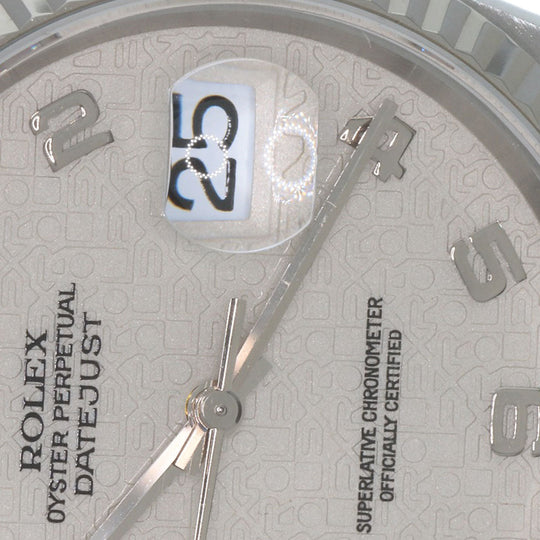 ROLEX Watches Mechanical Automatic 16234 Stainless Steel , Stainless Steel , K18WG Silver Datejust CP Arabia dial mens Used Authentic