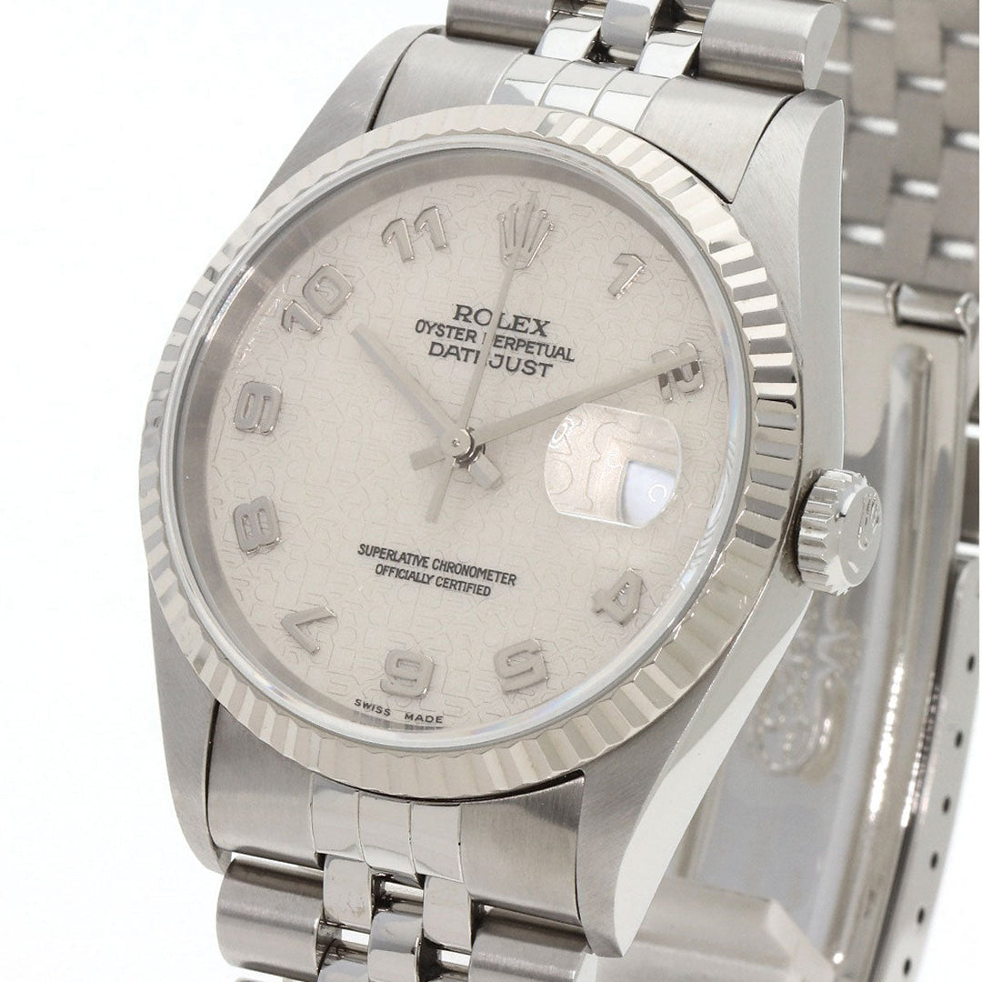 ROLEX Watches Mechanical Automatic 16234 Stainless Steel , Stainless Steel , K18WG Silver Datejust CP Arabia dial mens Used Authentic