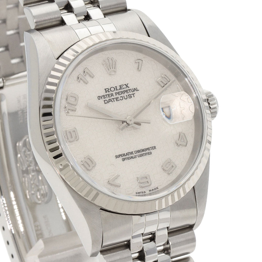 ROLEX Watches Mechanical Automatic 16234 Stainless Steel , Stainless Steel , K18WG Silver Datejust CP Arabia dial mens Used Authentic