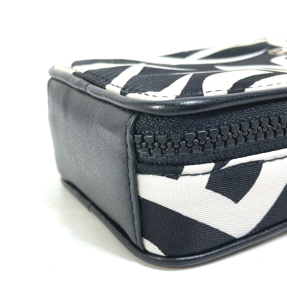 DIOR HOMME Pouch Nylon white Cigarette case with key ring Tribal mens Used Authentic