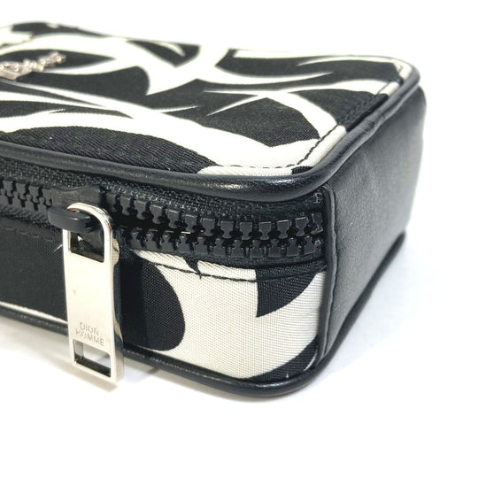 DIOR HOMME Pouch Nylon white Cigarette case with key ring Tribal mens Used Authentic