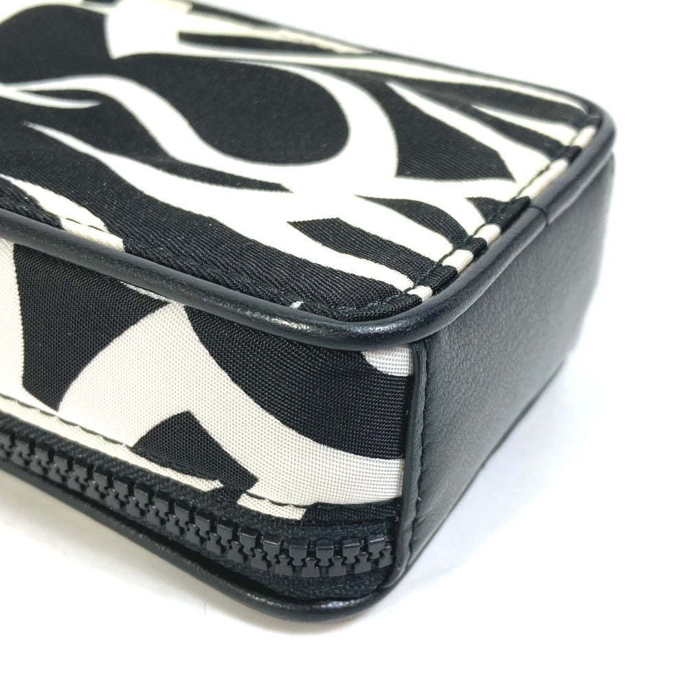 DIOR HOMME Pouch Nylon white Cigarette case with key ring Tribal mens Used Authentic