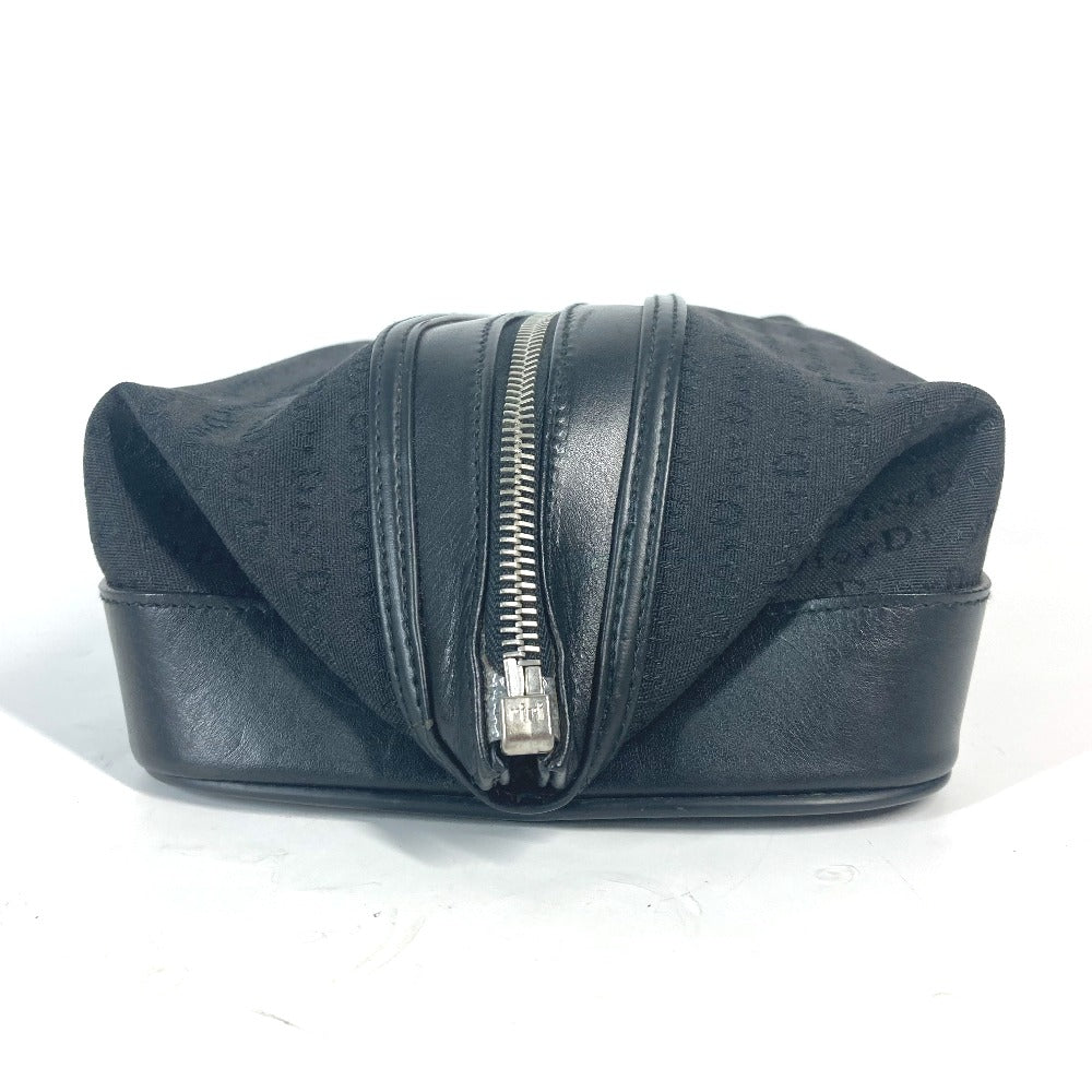 Dior Pouch Canvas / leather black logo unisex(Unisex) Used Authentic