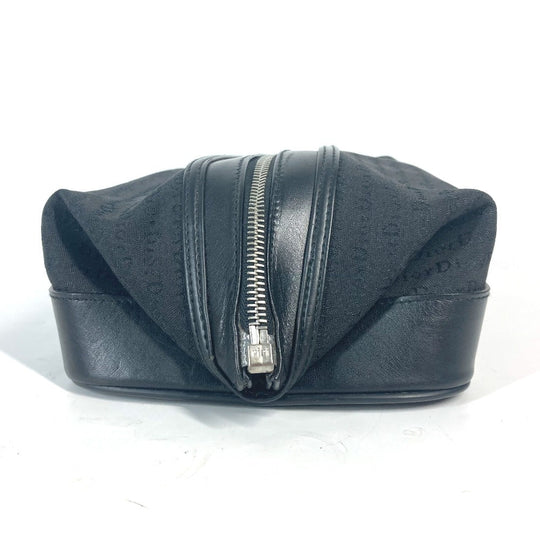 Dior Pouch Canvas / leather black logo unisex(Unisex) Used Authentic