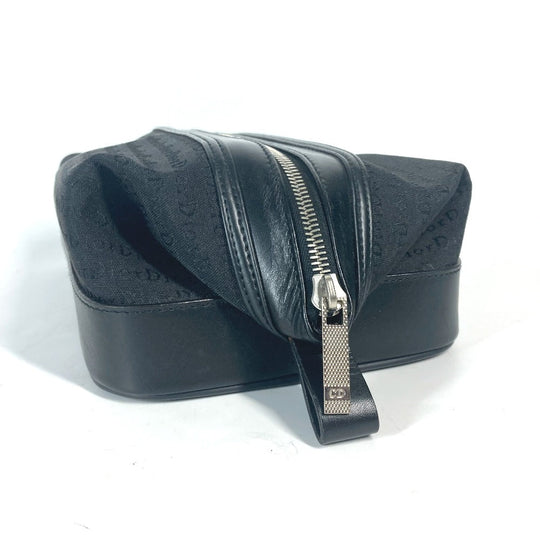 Dior Pouch Canvas / leather black logo unisex(Unisex) Used Authentic