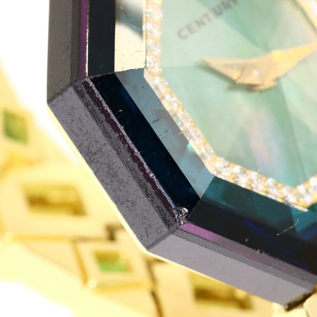CENTURY Watches Quartz K18YG, K18YG, Diamond gold Century Diamond Emerald Green shell dial Women Used Authentic