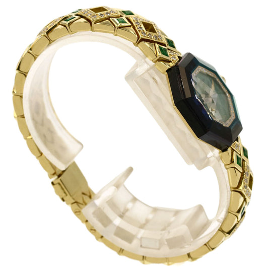 CENTURY Watches Quartz K18YG, K18YG, Diamond gold Century Diamond Emerald Green shell dial Women Used Authentic