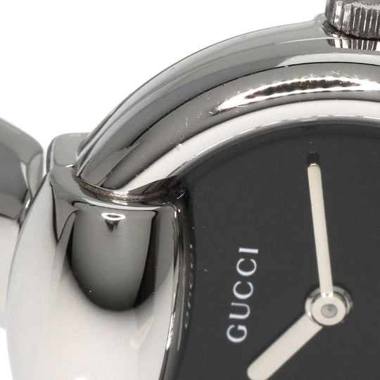 GUCCI Watches Quartz 1400L Stainless Steel , Stainless Steel Silver Bangle black dial Women Used Authentic