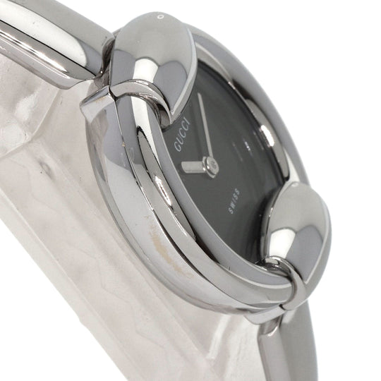 GUCCI Watches Quartz 1400L Stainless Steel , Stainless Steel Silver Bangle black dial Women Used Authentic