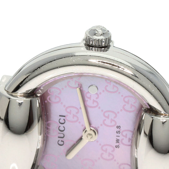 GUCCI Watches Quartz 1400L Stainless Steel , Stainless Steel Silver Round face Pink shell dial Women Used Authentic