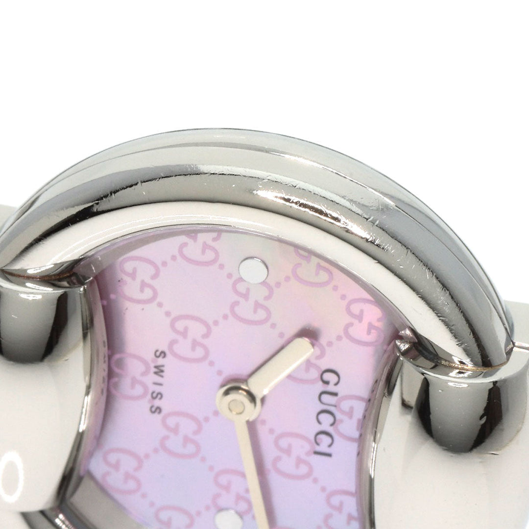 GUCCI Watches Quartz 1400L Stainless Steel , Stainless Steel Silver Round face Pink shell dial Women Used Authentic