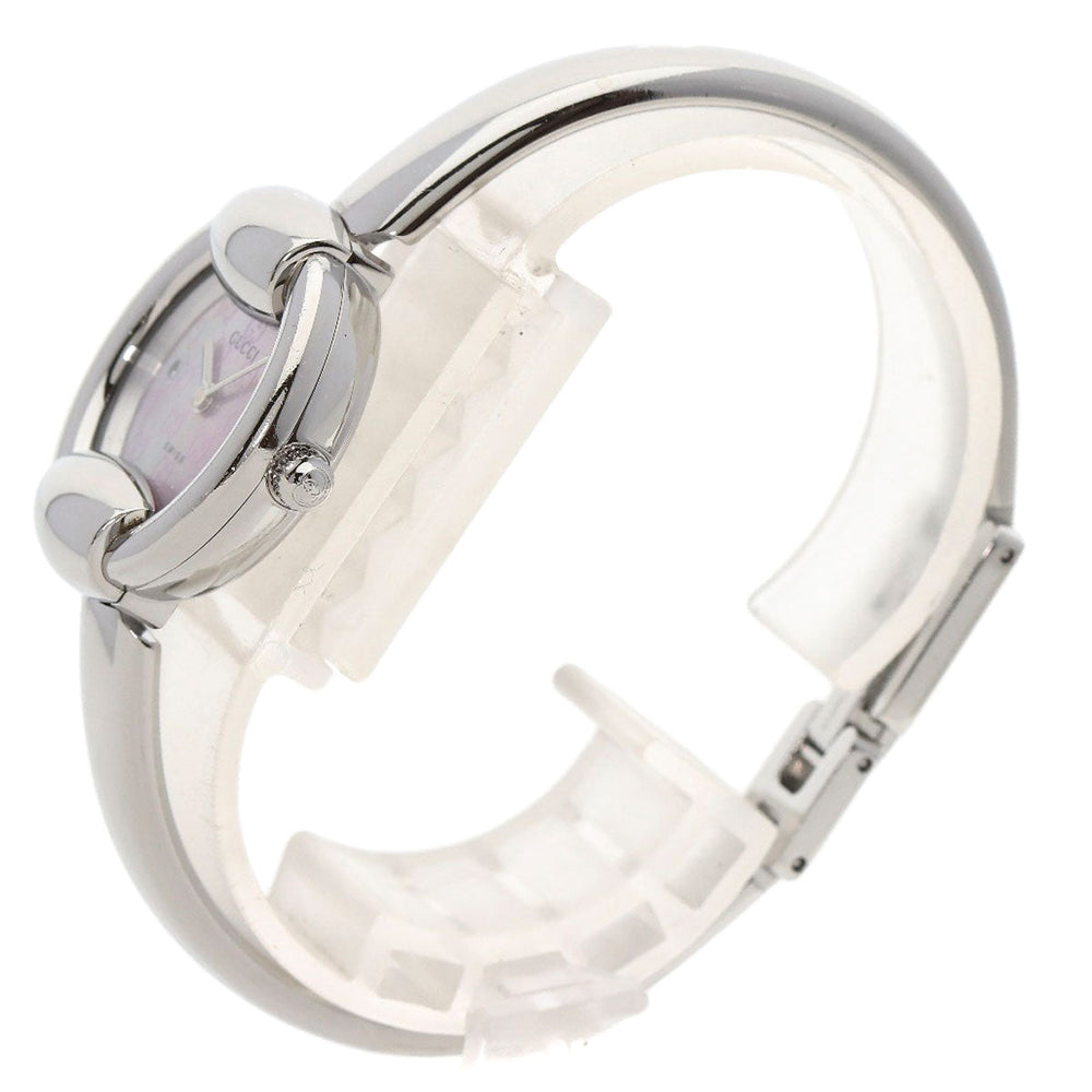GUCCI Watches Quartz 1400L Stainless Steel , Stainless Steel Silver Round face Pink shell dial Women Used Authentic