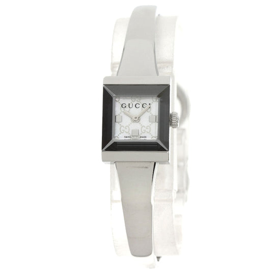 GUCCI Watches Quartz 128.5 Stainless Steel , Stainless Steel Silver GG G-frame White shell dial Women Used Authentic