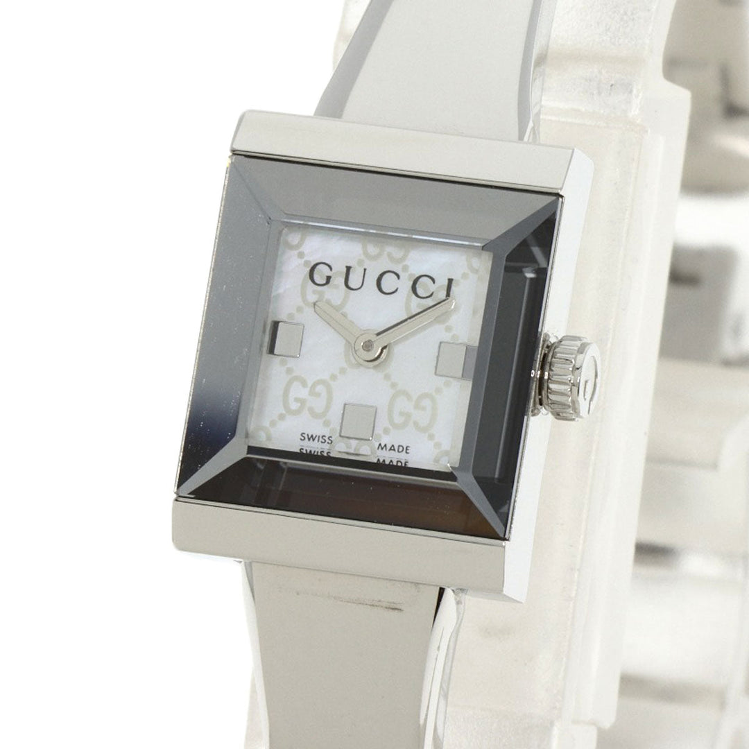 GUCCI Watches Quartz 128.5 Stainless Steel , Stainless Steel Silver GG G-frame White shell dial Women Used Authentic