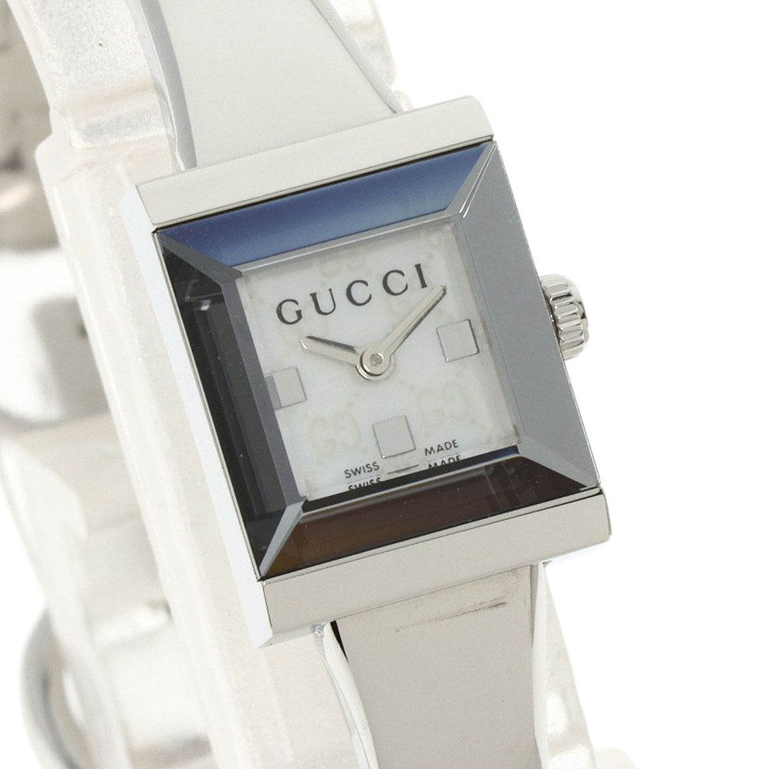 GUCCI Watches Quartz 128.5 Stainless Steel , Stainless Steel Silver GG G-frame White shell dial Women Used Authentic