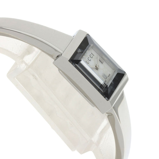GUCCI Watches Quartz 128.5 Stainless Steel , Stainless Steel Silver GG G-frame White shell dial Women Used Authentic