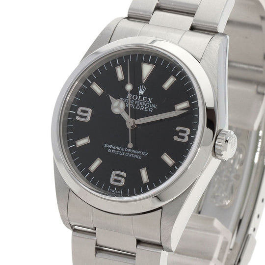 ROLEX Watches Mechanical Automatic 14270 Stainless Steel , Stainless Steel Silver Explorer 1 black dial mens Used Authentic