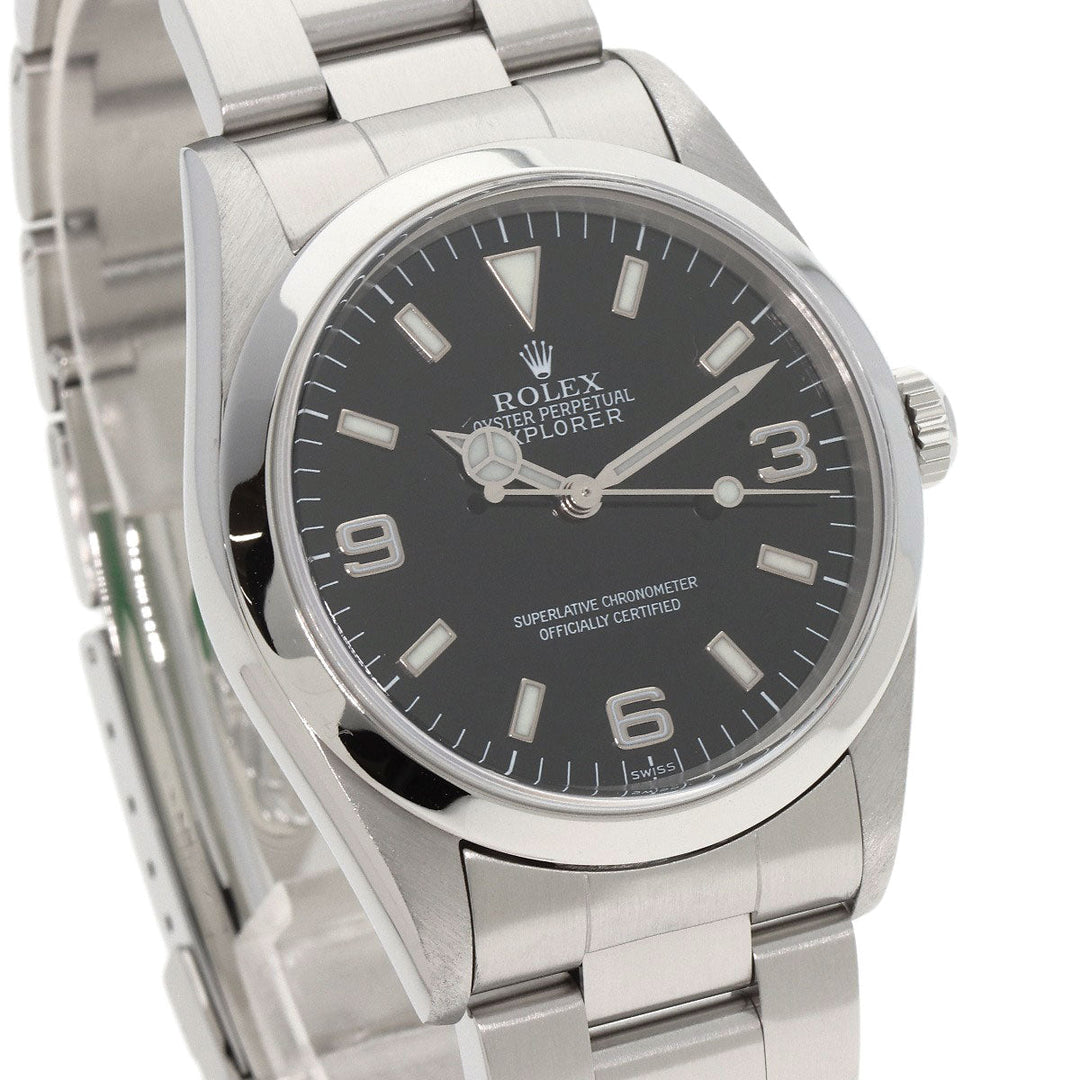 ROLEX Watches Mechanical Automatic 14270 Stainless Steel , Stainless Steel Silver Explorer 1 black dial mens Used Authentic