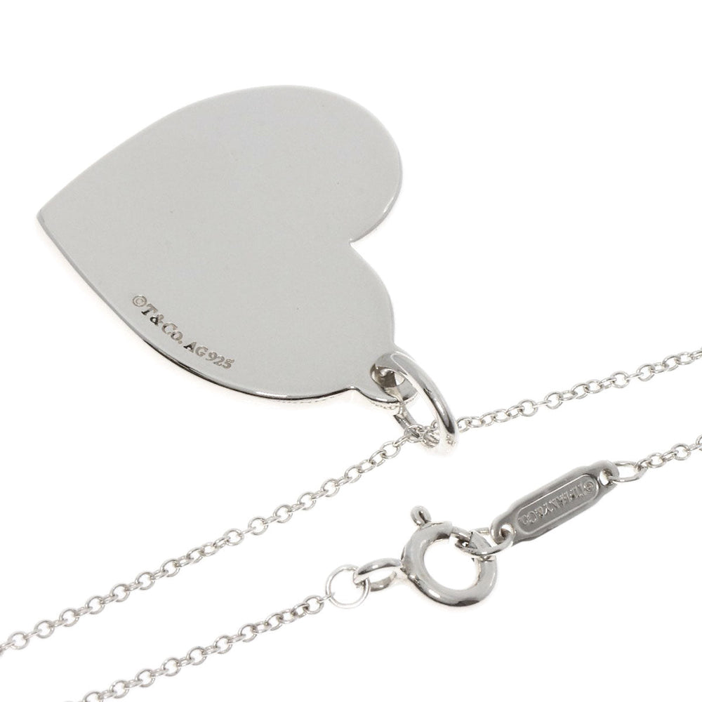 TIFFANY&Co. Necklace SV Silver Heart plate Women Used Authentic