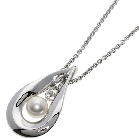 MIKIMOTO Necklace SV Silver Pearl Women Used Authentic