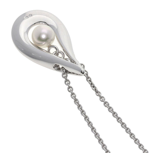 MIKIMOTO Necklace SV Silver Pearl Women Used Authentic