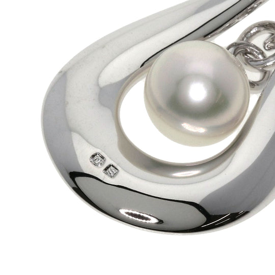 MIKIMOTO Necklace SV Silver Pearl Women Used Authentic