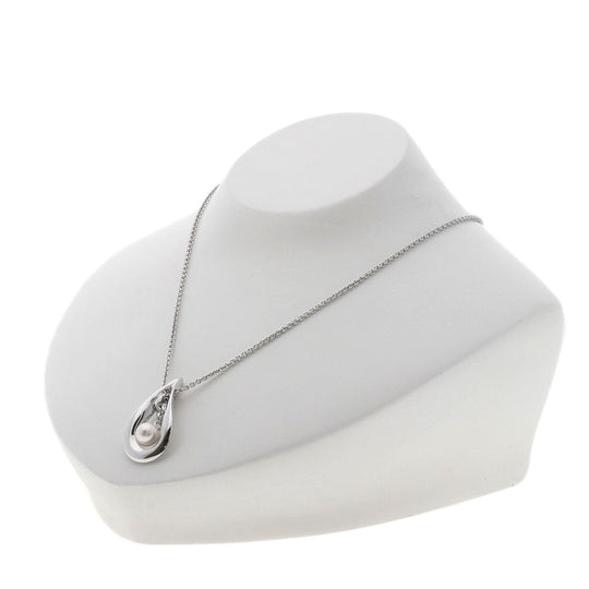 MIKIMOTO Necklace SV Silver Pearl Women Used Authentic