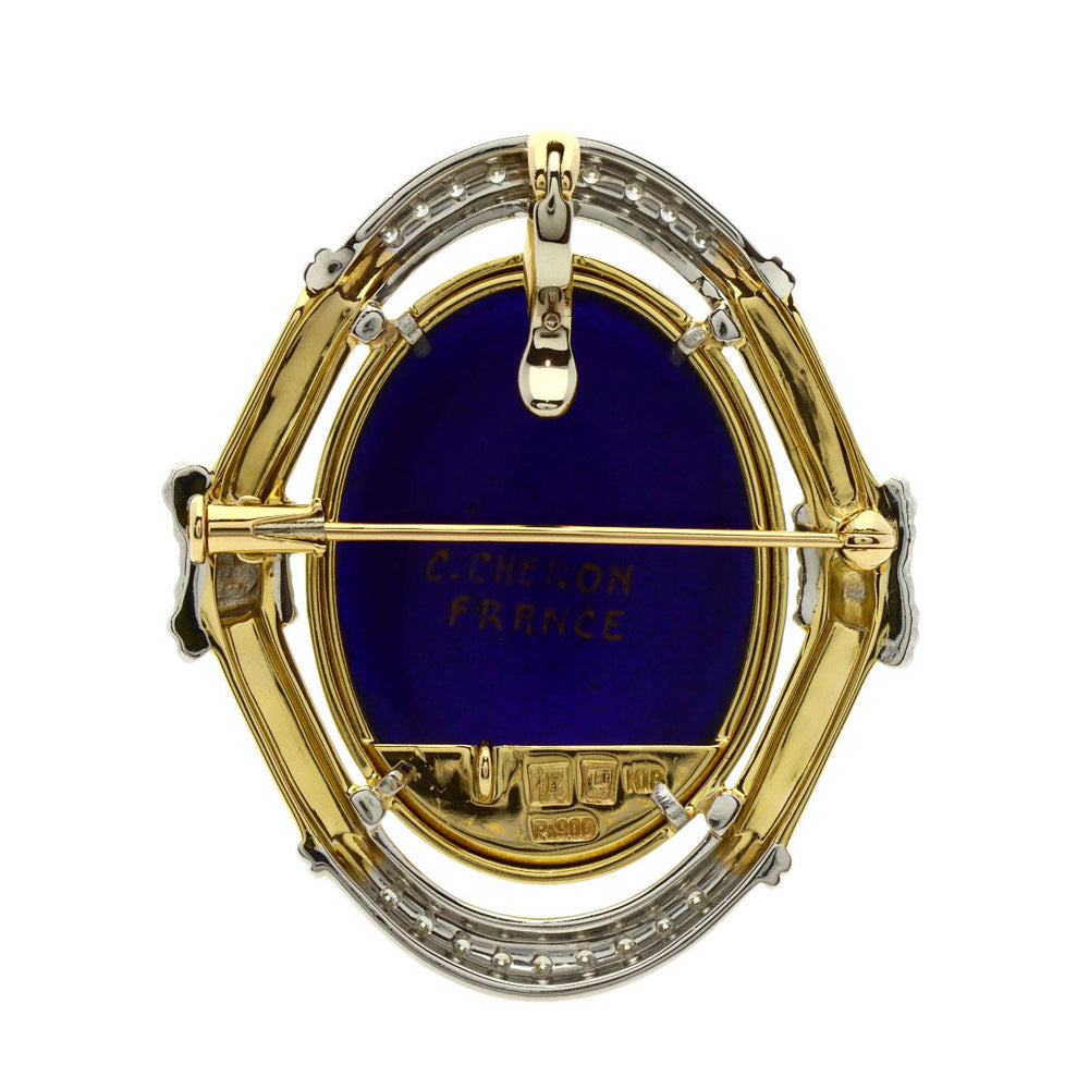 MITSUO KAJI Brooch PT900 , K18YG gold Emmael Diamond Women Used Authentic