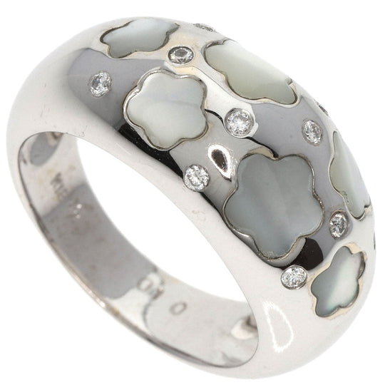 Ponte Vecchio Ring K18WG Silver White Shell Diamond Women Used Authentic