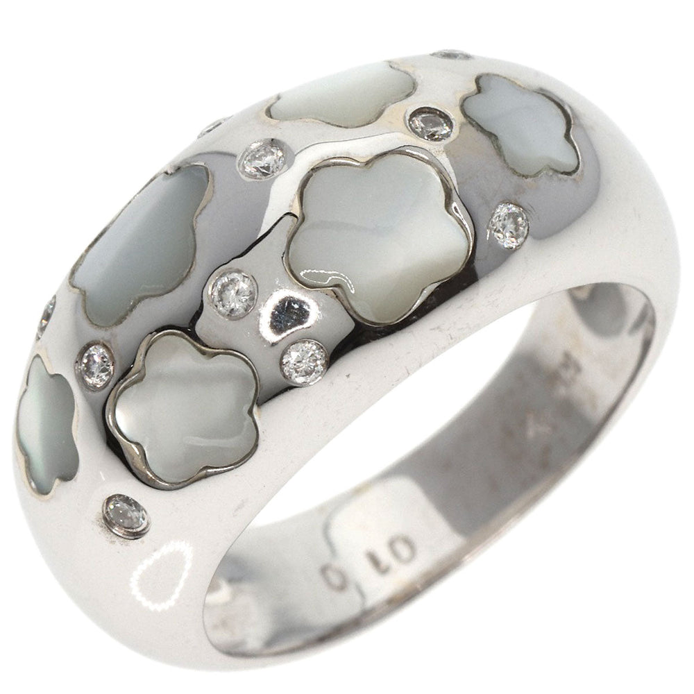 Ponte Vecchio Ring K18WG Silver White Shell Diamond Women Used Authentic