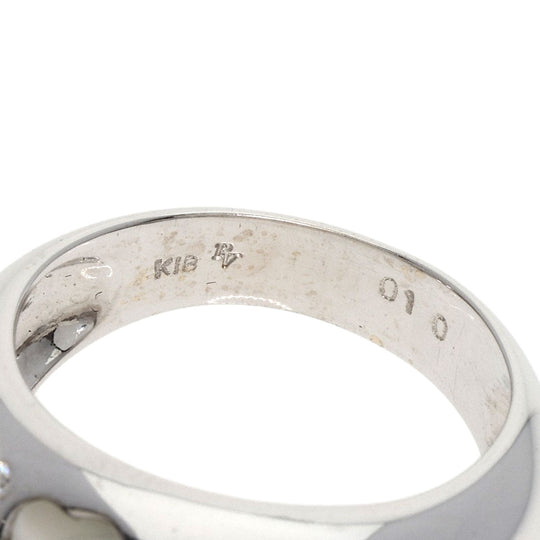 Ponte Vecchio Ring K18WG Silver White Shell Diamond Women Used Authentic