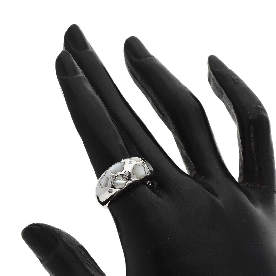 Ponte Vecchio Ring K18WG Silver White Shell Diamond Women Used Authentic
