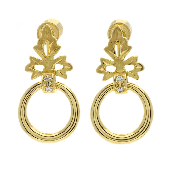 MIKIMOTO Earring 18K Yellow Gold gold diamond Women Used Authentic