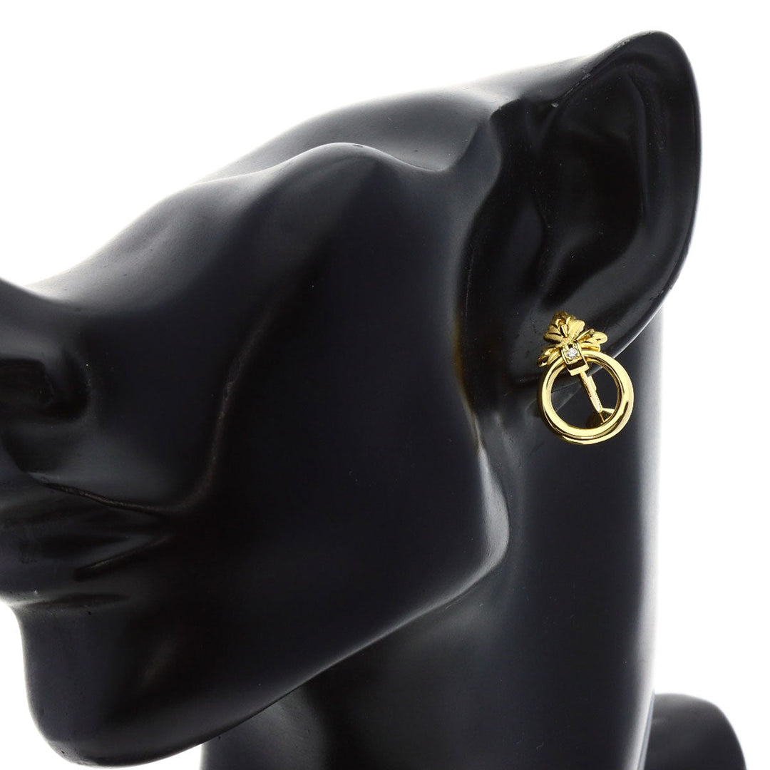 MIKIMOTO Earring 18K Yellow Gold gold diamond Women Used Authentic