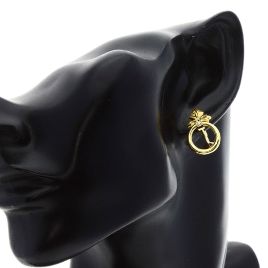 MIKIMOTO Earring 18K Yellow Gold gold diamond Women Used Authentic