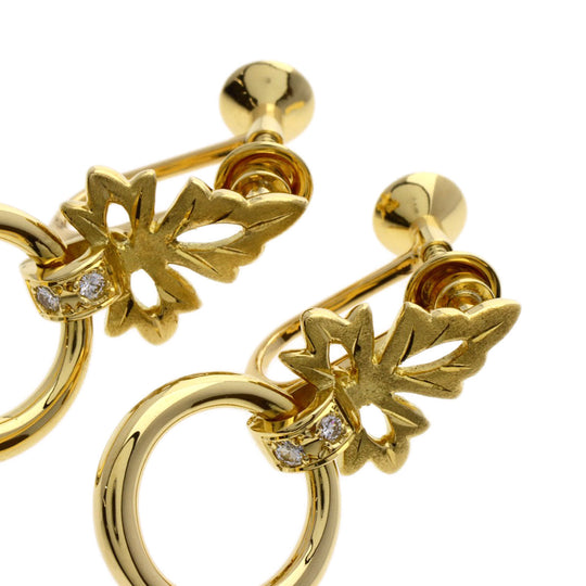 MIKIMOTO Earring 18K Yellow Gold gold diamond Women Used Authentic