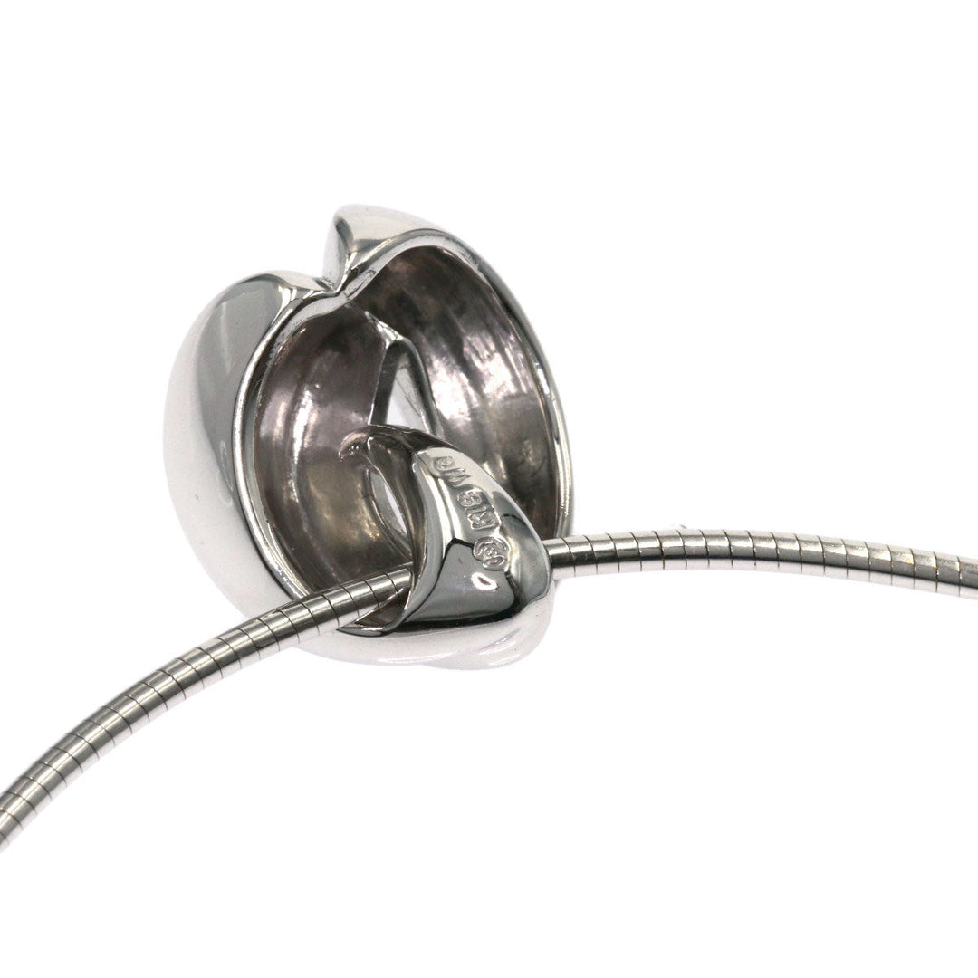 TASAKI Necklace K18WG Silver Oval Women Used Authentic