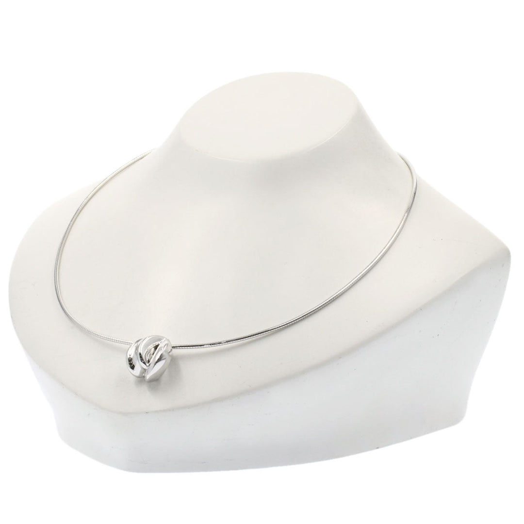 TASAKI Necklace K18WG Silver Oval Women Used Authentic