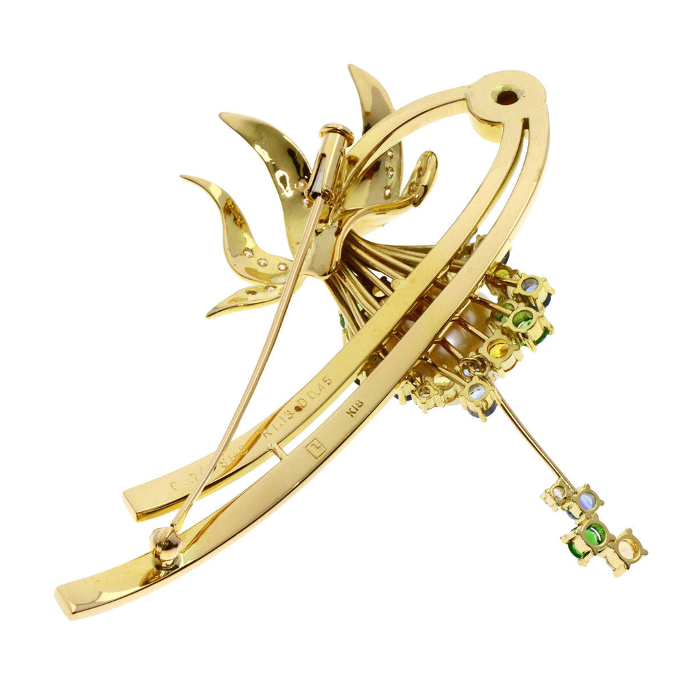 MITSUO KAJI Brooch 18K Yellow Gold gold South Sea Pearl Women Used Authentic