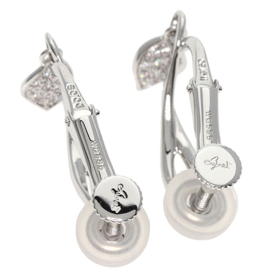 JUNE Earring K18WG , K14WG Silver diamond Women Used Authentic