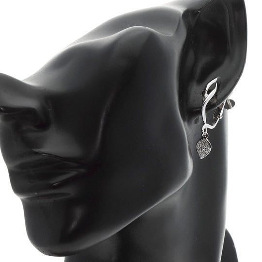 JUNE Earring K18WG , K14WG Silver diamond Women Used Authentic