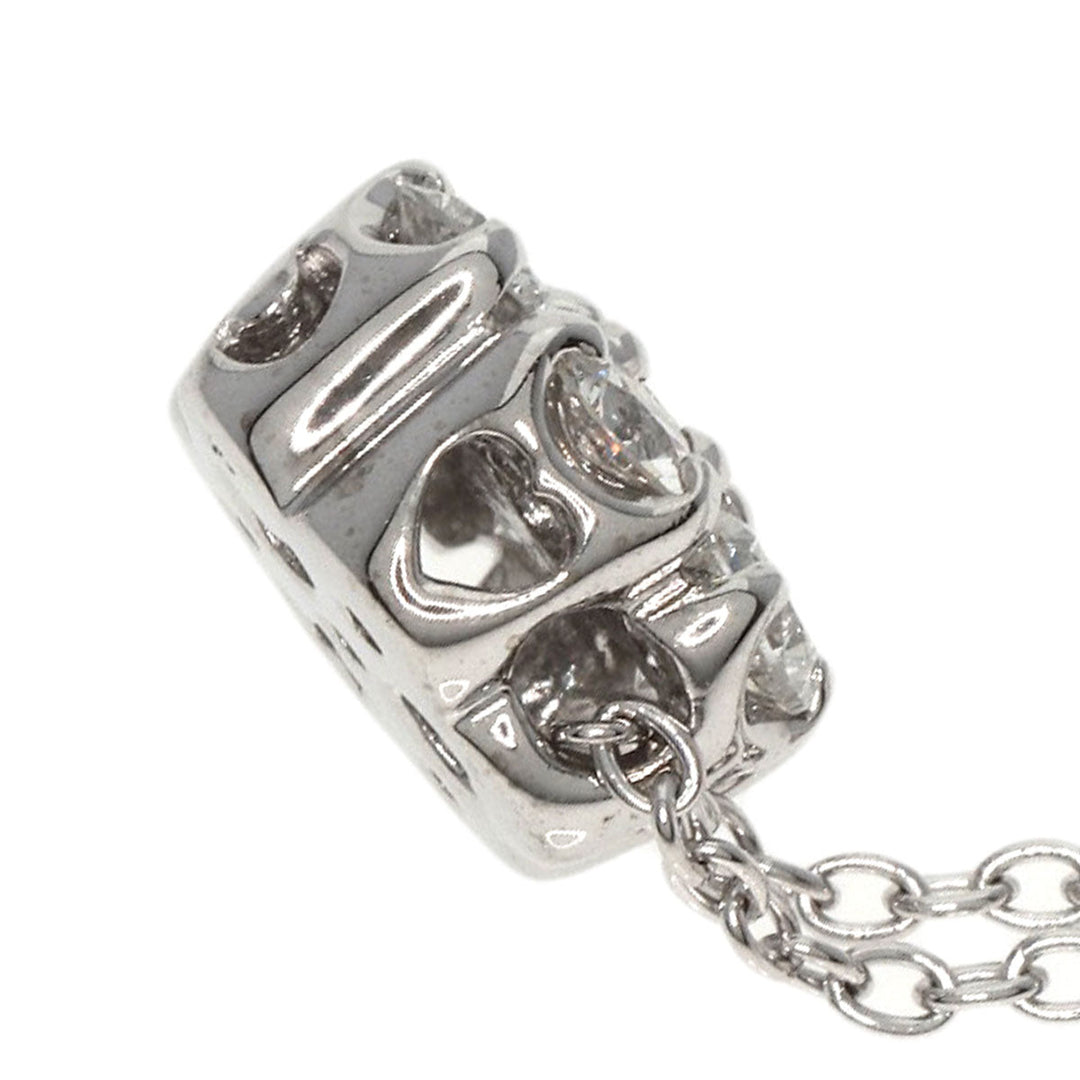 Ponte Vecchio Necklace K18WG Silver diamond Women Used Authentic