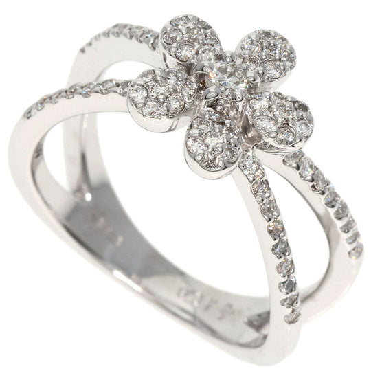 Ponte Vecchio Ring K18WG Silver diamond Women Used Authentic