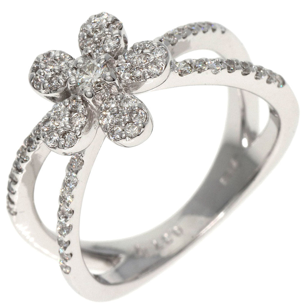 Ponte Vecchio Ring K18WG Silver diamond Women Used Authentic